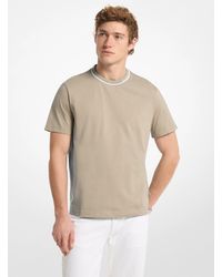 Michael Kors - Mk Logo Trim Cotton Jersey T-Shirt - Lyst