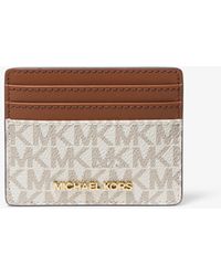 Michael Kors - Jet Set Travel Large Logo And Leather Card Case - Lyst