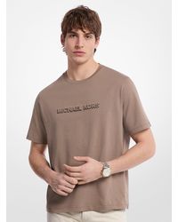 Michael Kors - Mk Logo Embossed Cotton Jersey T-Shirt - Lyst