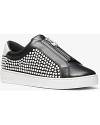 MICHAEL Michael Kors - Mk Keaton Studded Zip-Up Trainers - Lyst