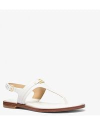 Michael Kors - Mk Mandy Leather T-Strap Sandal - Lyst