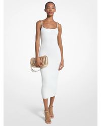 MICHAEL Michael Kors - Mk Chain Ribbed Stretch Knit Midi Dress - Lyst
