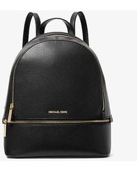Michael Kors - Rhea Medium Pebbled Leather Backpack - Lyst