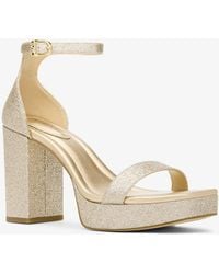 MICHAEL Michael Kors - Mk Sandale Merriam En Cuir Travaillé À Paillettes Et À Semelle Compensée - Lyst