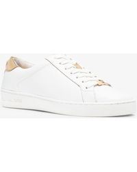 michael michael kors irving python embossed stripe leather sneaker