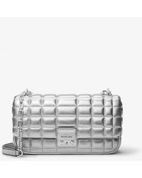 Michael Kors - Tribeca Large Metallic Quilted Leather Shoulder Bag - Lyst