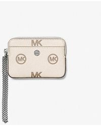 Michael Kors - Medium Logo Debossed Chain Card Case - Lyst