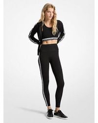 Michael Kors - Stretch Knit Logo Tape High-Waisted Leggings - Lyst