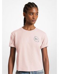 Michael Kors - Embellished Logo Organic Cotton T-Shirt - Lyst