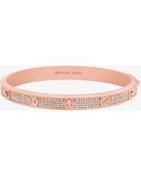 Michael Kors - Pavé Logo Stud Bangle - Lyst