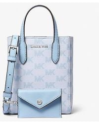Michael Kors - Vincent Extra-Small Logo Jacquard Convertible Tote Bag With Card Case - Lyst