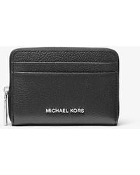 MICHAEL Michael Kors - Mk Jet Set Small Pebbled Leather Zip-Around Card Case - Lyst
