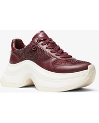MICHAEL Michael Kors - Mk Arla Metallic Leather Trainer - Lyst
