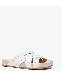 Michael Kors - Irene Studded Leather Flat Sandal - Lyst