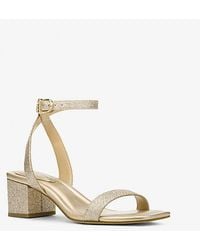 Michael Kors - Merriam Glitter-Embellished Leather Sandal - Lyst