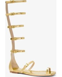Michael Kors - Mk Juliette Metallic Python Embossed Leather Gladiator Sandal - Lyst