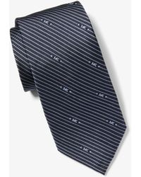 Michael Kors - Mk Logo Striped Silk Tie - Lyst