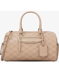 MICHAEL Michael Kors - Mk Jet Set Travel Medium Logo Embossed Leather Duffel Crossbody Bag - Lyst