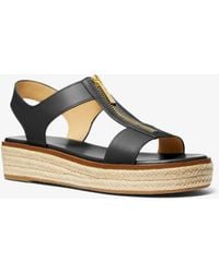 MICHAEL Michael Kors - Mk Berkley Leather Espadrille Sandal - Lyst