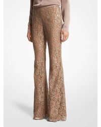 Michael Kors - Mk Hand-Embroidered Sequin Floral Lace Flared Trousers - Lyst