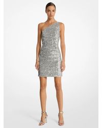 Michael Kors - Mk Sequined Stretch Tulle One-Shoulder Dress - Lyst