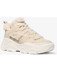 Michael Kors - Atlas Suede And Shearling Trainer - Lyst