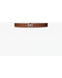 MICHAEL Michael Kors - Reversible Logo And Leather Belt - Lyst