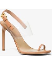 Michael Kors - Mk Catherine Leather And Vinyl Sandal - Lyst