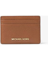 MICHAEL Michael Kors - Mk Pebbled Leather Card Case - Lyst