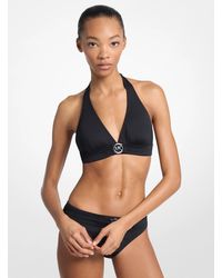 MICHAEL Michael Kors - Mk Logo Halter Bikini Top - Lyst