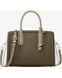 MICHAEL Michael Kors - Mk Laila Medium Color-Block Pebbled Leather Satchel - Lyst