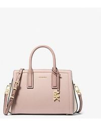 Michael Kors - Laila Small Color-Block Pebbled Leather Satchel - Lyst