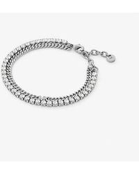 Michael Kors - Precious Metal-plated Brass Double Chain Tennis Bracelet - Lyst