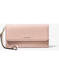 MICHAEL Michael Kors - Mk Jet Set Medium Pebbled Leather Smartphone Wristlet - Lyst