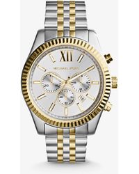 Michael Kors - Lexington Chronograph Two-tone Stainless Steel Watch - Lyst