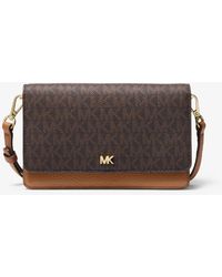 Michael Kors Michael Signature Leather Phone Small Crossbody - Brown
