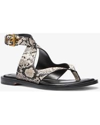 MICHAEL Michael Kors - Mk Sandale À Lanières Irene En Cuir Effet Serpent En Relief - Lyst