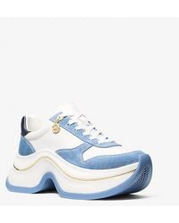 MICHAEL Michael Kors - Mk Arla Leather And Suede Trainer - Lyst