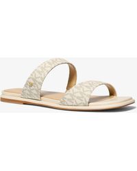 MICHAEL Michael Kors - Mk Jaida Signature Logo Flat Sandal - Lyst
