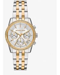 Michael Kors - Mk Mini Bryant Pavé Two-Tone Watch - Lyst