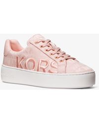 poppy embroidered logo jacquard platform sneaker