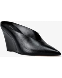 MICHAEL Michael Kors - Michael Kors Xandra Leather Wedge Mule - Lyst