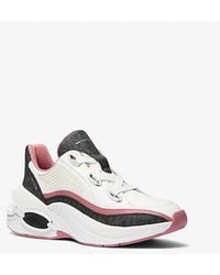 Michael Kors - Mk Toni Mixed-Media Trainer - Lyst