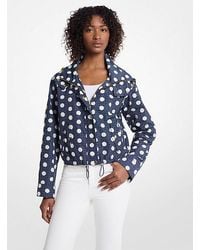 Michael Kors - Polka Dot Signature Logo Ciré Jacket - Lyst