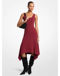 MICHAEL Michael Kors - Mk Stretch Knit Sleeveless Handkerchief Dress - Lyst