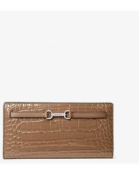 Michael Kors - Carson Large Patent Crocodile Embossed Wallet - Lyst