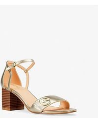 Michael Kors - Hannah Metallic Block Heel Sandal - Lyst