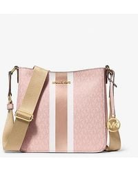 Michael Kors - Jet Set Small Signature Logo Stripe Crossbody Bag - Lyst