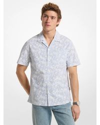 Michael Kors - Mk Floral Stretch Cotton Short-Sleeve Shirt - Lyst