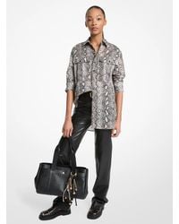 MICHAEL Michael Kors - Mk Snake Print Cotton Lawn Shirt - Lyst